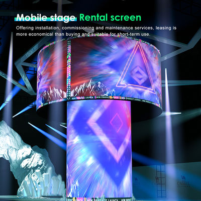 P4.81 LED Rental Flexible Screen for Live Streaming with 9000cd/㎡ Brightness, 7680Hz Refresh Rate, and IP65 Protection