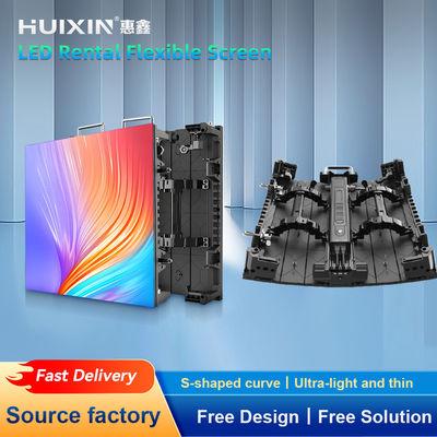 P2.976 LED Rental Flexible Screen for Retail Displays with 7000cd/㎡ Brightness, 1920Hz Refresh Rate, and 160° Viewing Angle