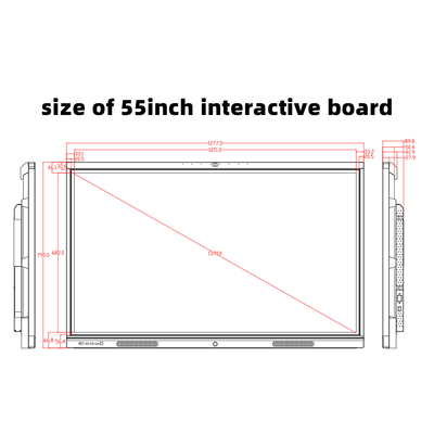 55 Inch Interactive Whiteboard Smart Interactive Board Monitor Institution Training Electronic Whiteboard for Video Conference