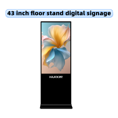 43 Inch Floor-stand Indoor LCD Advertising Screen 24/7 Auto-Loop Ad Player Advertising Digital Signage for Businesses