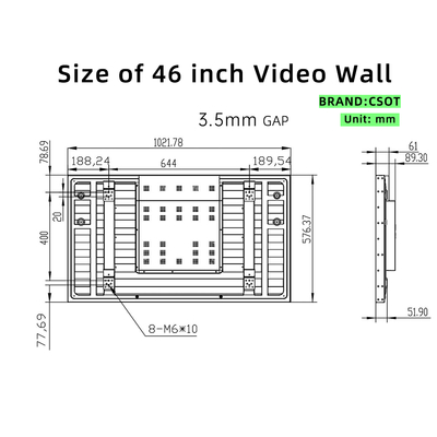 46 Inch CSOT TCL SCREEN BRAND Video Wall Bracket High Performance Digital Signage Displays Video Wall for Advertising Concert Event