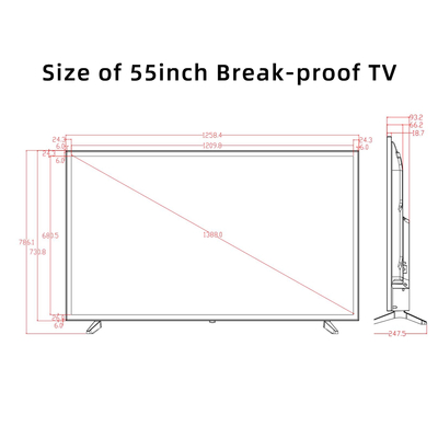 55 Inch High-End 4K Smart TV - Durable Metal Body, 4mm Tempered Glass Screen, Break-Resistant (OEM/ODM)