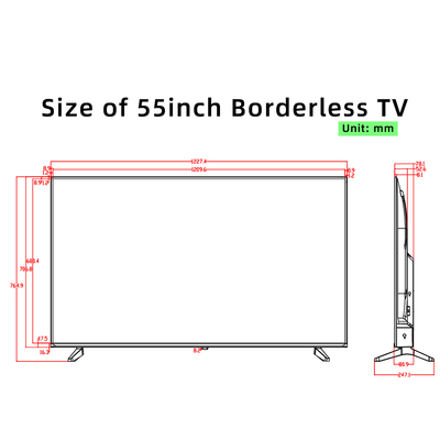 55" Ultra Slim Bezel Smart TV, 2K/4K UHD A+ Panel | Customizable For Business Use Hotels, Restaurants, Retail Stores, And Corporate Environments