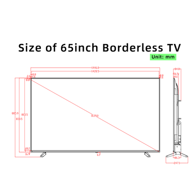 65" Smart TV For Hotels, Restaurants, Retail Stores,Corporate Environments, Ultra Slim Bezel, Sleek Aesthetics, Commercial-grade Performance