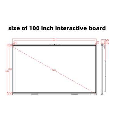 100" Android Windows Dual OS Interactive Smart Board 4K UHD Touch Display for Education Corporate Training