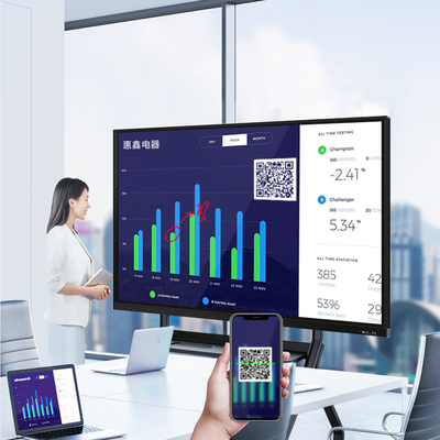 100" Android Windows Dual OS Interactive Smart Board 4K UHD Touch Display for Education Corporate Training