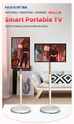 24 inch 6G+128G Capacitive Touch Portable TV with Built-in Camera, Ideal for Travel,Movable Digital Frame for Video Calls
