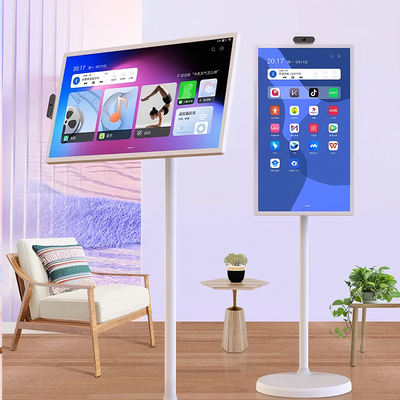 24 inch 6G+128G Capacitive Touch Portable TV with Built-in Camera, Ideal for Travel,Movable Digital Frame for Video Calls