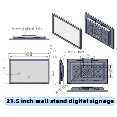 21.5 Inch Cost-Effective Narrowcasting Wall Mount Digital Signage Display for Business & Retail Stores and Shopping Malls