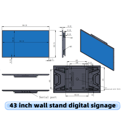 Easy Mounting 43-Inch Interactive DOOH Display Wall-Mounted Digital Signage Media Player for Shopping Malls and Retail Stores