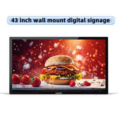 Easy Mounting 43-Inch Interactive DOOH Display Wall-Mounted Digital Signage Media Player for Shopping Malls and Retail Stores