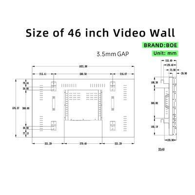 46 Inch BOE SCREEN BRAND 3.5mm Gap Multi Screen Videowall Photo Led Screen Video Wall Self-Service Business Rental Video Wall