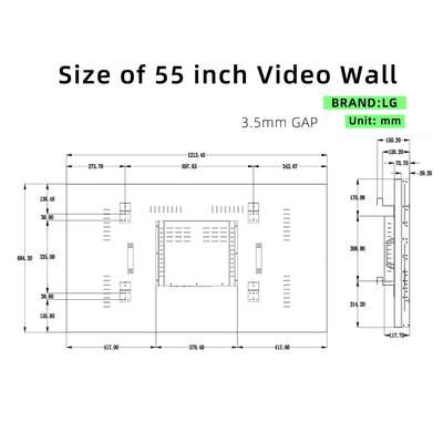 55 Inch LG SCREEN 3.5mm Splicing Advertising Lcd Video Wall Mount Airport Led Splicing Screen Suppliers Video Wall Display