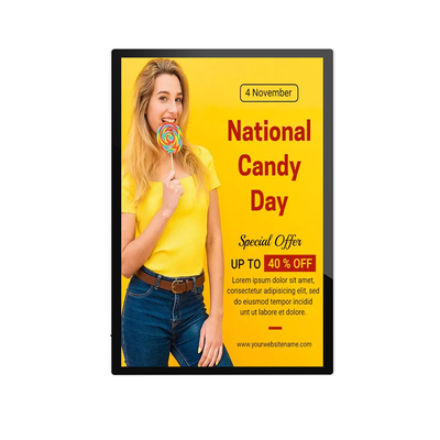100 inch Advertising Display Board Portrait Orientation Installation Options and Cloud-Based Remote Management for Digital Signage