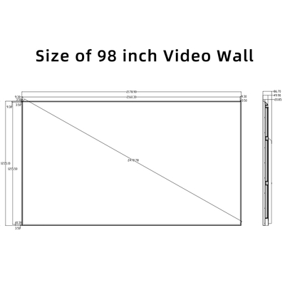 98 inch Break Proof Screen Metal Shell Large Splicing Screen 4K UHD Display LCD Digital Signage Screen Advertising Video Wall