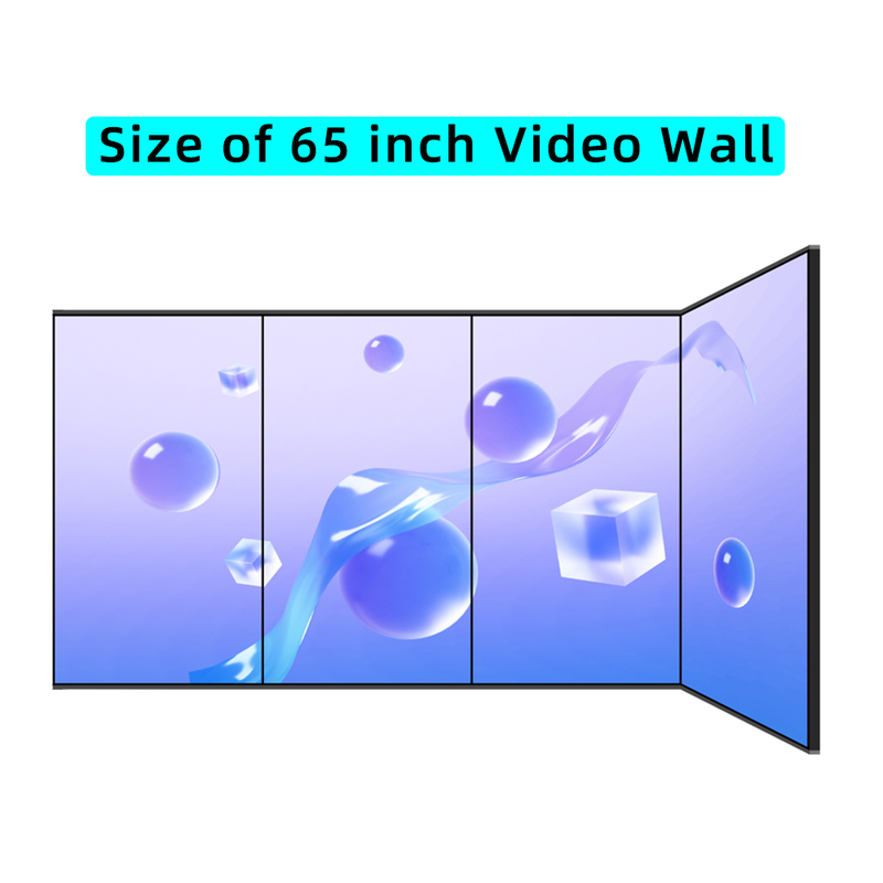 Large 65 Inch Wall Mount Break Proof Screen Metal Shell Large Splicing Screen 4K UHD Display LCD Digital Signage Screen Advertising Video Wall