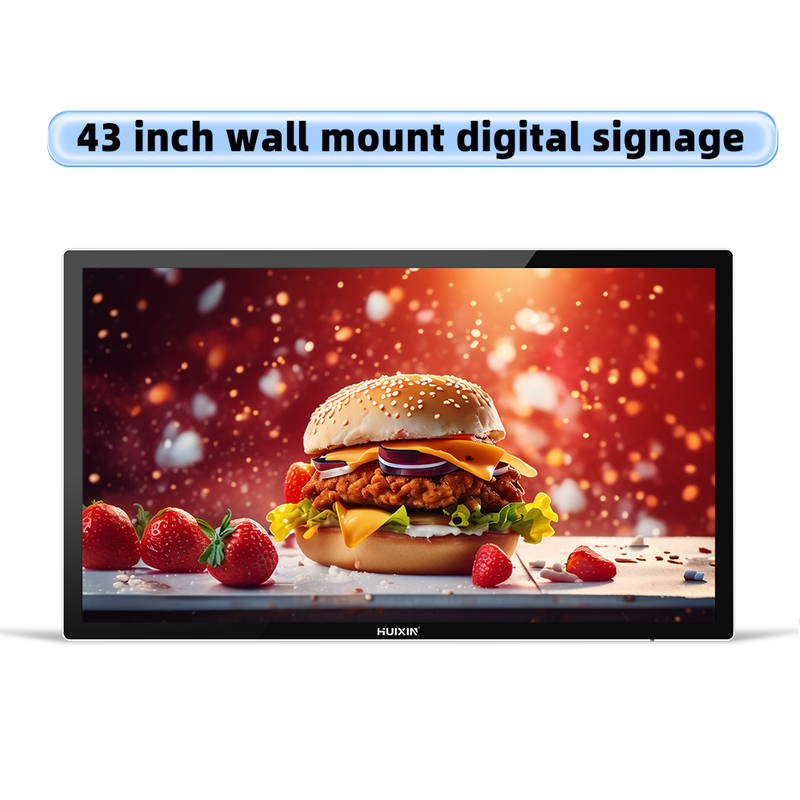 Easy Mounting 43-Inch Interactive DOOH Display Wall-Mounted Digital Signage Media Player for Shopping Malls and Retail Stores