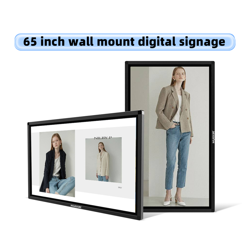 Commercial Grade 65-Inch Wall Mounted Digital Advertising Display for Indoor Retail Stores Shopping Malls Graphic Display