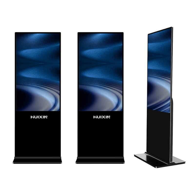 Scrolling Subtitles Display promotions Floor-Standing Digital Signage Aluminum Profile Frame glass Panel Single Gross Weight 40KG